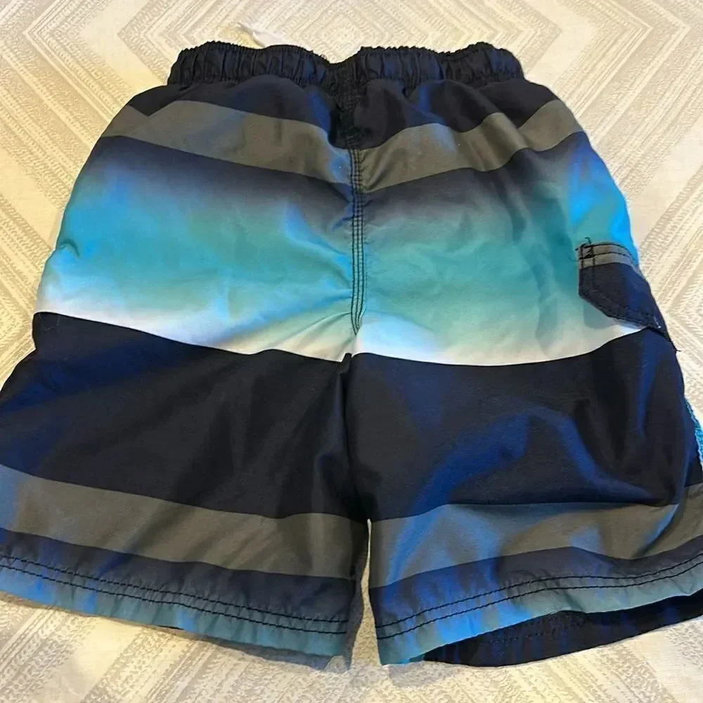 Kanu Boys Shades of Blue, Black & Grey Lined Swim Trunks